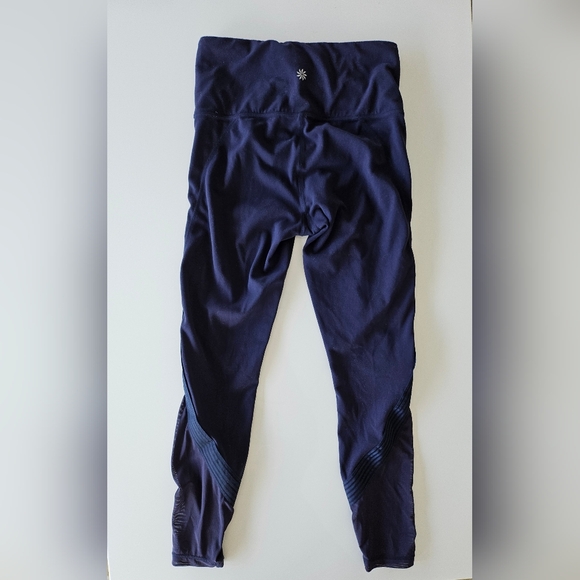 Athleta Women's Side Stripe Salutation 7/8 Hi-rise Legging Navy XS Mesh Yoga - Picture 4 of 15